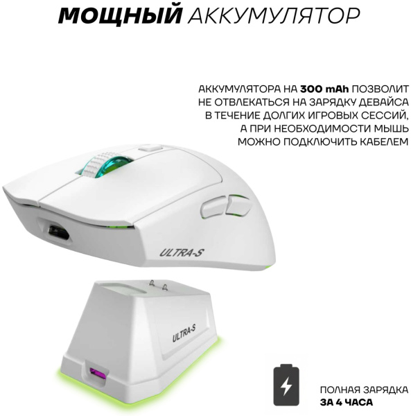 Мышь Ultra-S ULTMICE11-WD139-1 белый
