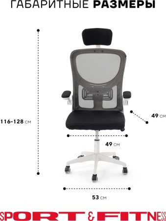 Офисное кресло Sport&Fitness SFBRCS20W, белый, серый