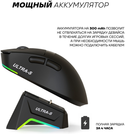 Мышь Ultra-S ULTMICE12-GWH102-1 черный