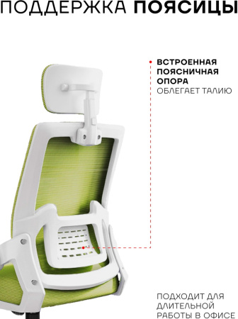 Офисное кресло Sport&Fitness SFBRCS12W, белый, зеленый
