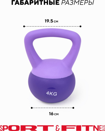 Гиря Sport&Fitness SFBRKB002 цельнолитая 4 кг