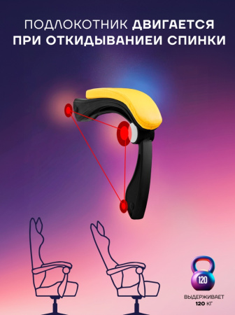 Игровое кресло Sport&Fitness SFBRGC14Combo3, черный, желтый