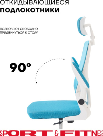 Офисное кресло Sport&Fitness SFBRCS20W, белый, голубой