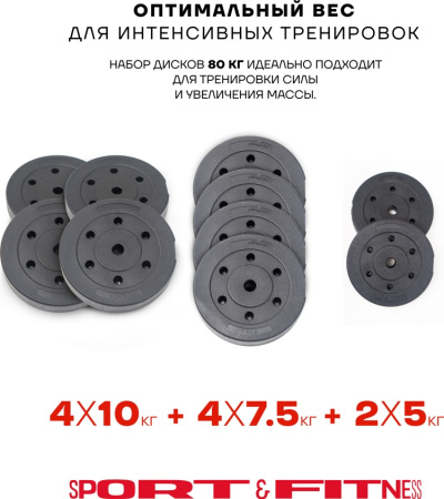 Диск Sport&Fitness SFBRD0014 80 кг