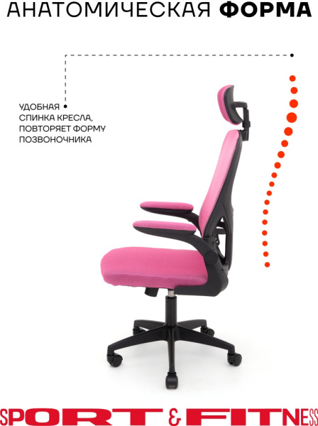 Офисное кресло Sport&Fitness SFBRCS20BCombo1, черный, розовый