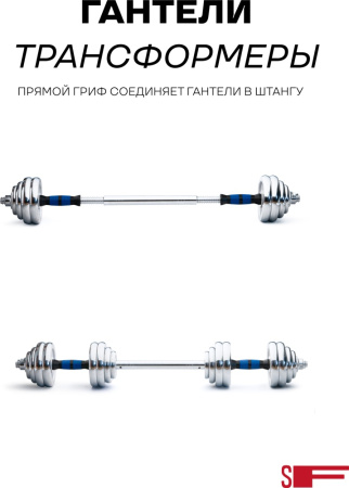 Набор гантелей Sport&Fitness разборная 30 кг