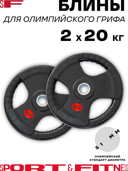 Диск Sport&Fitness SFBRD002-20x2 40 кг