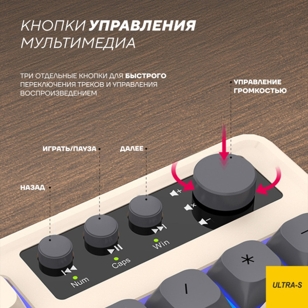 Клавиатура Ultra-S ULTKB02 серый