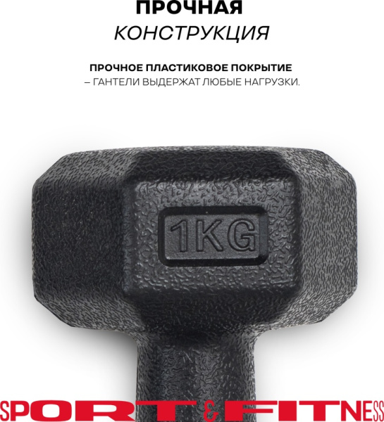Гантель Sport&Fitness неразборная 2 кг